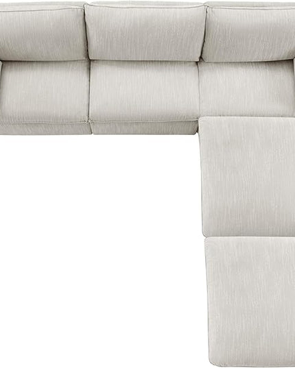 CHITA Luxury Oversized 114" L-Shaped Sectional Sofa Couch, Premium Down Filled Cloud Modular Sectional with 2 Storage Ottomans, FSC Certified, 5 Seat for Living Room, Snow