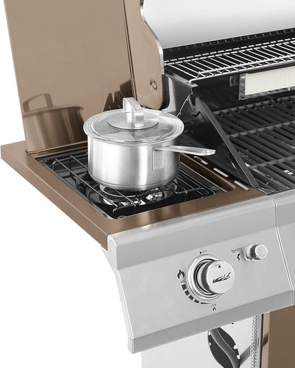 Royal Gourmet GA5403C 5-Burner Propane Gas Grill with Side Burner & Warming Rack, Outdoor BBQ Grill with 74,000 BTUs Output & 738 Sq. in. Cooking Area for Outdoor Barbecue, Coffee