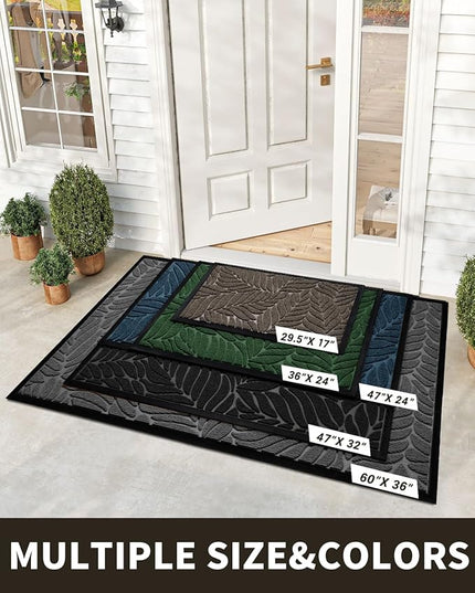 Yimobra Front Door Mat Outdoor Indoor, 29.5x17 All-Season Waterproof Door Mat Outside Entrance, All-Weather Non-Slip Outside Doormat for Garage Patio Entryway, Brown