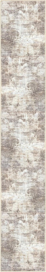 IOHOUZE Abstract Runner Rug 2x12 Ft Washable Runners for Hallways, Non Slip Kitchen Runner Printed Faux Wool Entryway Runner Indoor, Modern Abstract Floor Carpet for Hall Kitchen, Beige Brown