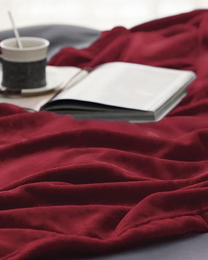 Bedsure GentleSoft Fleece Blankets King Size Burgundy - Bed Blanket Soft Lightweight Plush Cozy Fuzzy Luxury Microfiber, 108x90 inches
