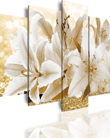LUDUHU Modern Flower Theme Wall Art - Abstract Orchid Canvas Wall Decor Flower Abstract Painting Still Life Canvas Wall Art for Home Decor (H,Oversize 40x20inch)