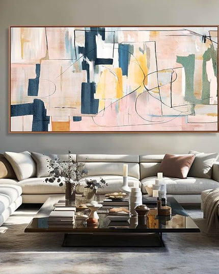 Abstract Wall Decor Modern Oversized Wall Art Black Line Wall Poster Printing 36"x70" Wall Decorations for Bedroom Office