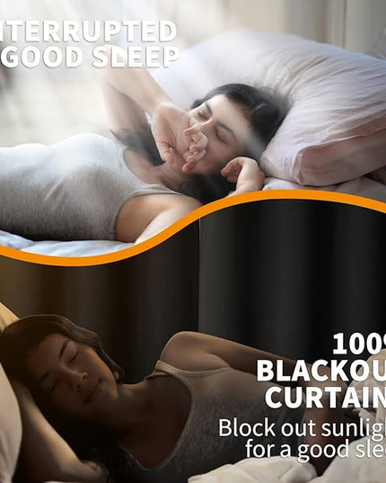 YoungsTex Dark Grey 100% Insulated Blackout Curtains 63 Inches Long for Bedroom Room Darkening Thermal Black Out Window Drapes with Grommet, 2 Panels, 42 x 63 Inch