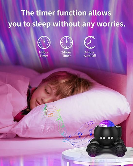 ENOKIK Northern Light Projector, Aurora Star Projector Built-in Bluetooth Speaker, White Noise Machine for Kids Adults, Galaxy Light for Bedroom/Ceiling/Party/Gift (Black)