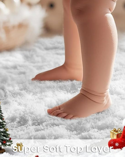 Ophanie Area Rugs 9x12 Living Room, Large White Bedroom Carpet, Big Shag Indoor Thick Soft Nursery Rug, Fluffy Carpets for Boy and Girls Room Dorm Home Decor Aesthetic