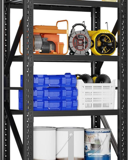3000LBS Garage Shelving 42" W Garage Shelving Heavy Duty 4-Tier Metal Storage Shelves Adjustable Shelf Unit Storage Rack for Basement Supermarket Warehouse 42" W x 20" D x 78" H Black