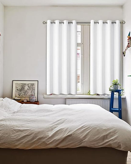BGment Room Darkening Curtains 45 Inches Long - Grommet Thermal Insulated Drapes Window Treatment Curtains for Bedroom, 2 Panels, 52 x 45 Inch, Pure White