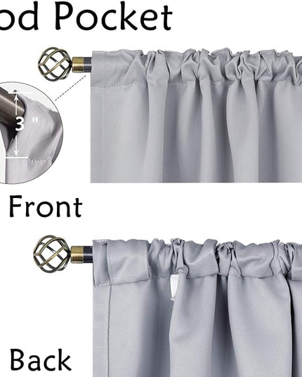 BGment Rod Pocket and Back Tab Blackout Curtains for Bedroom - Thermal Insulated Room Darkening Curtains for Living Room, Set of 2 Panels (52 x 54 Inch, Light Grey)