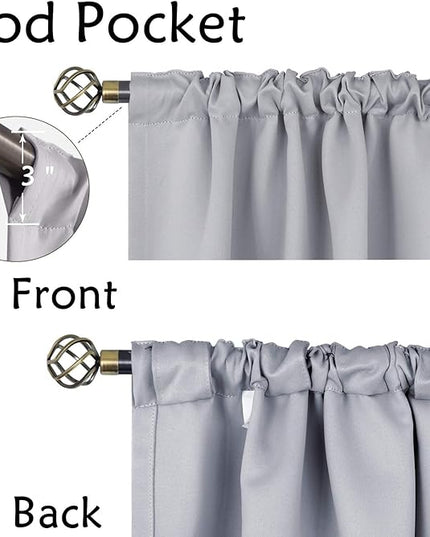 BGment Rod Pocket and Back Tab Blackout Curtains for Bedroom - Thermal Insulated Room Darkening Curtains for Living Room, 2 Window Curtain Panels (42 x 54 Inch, Light Grey)