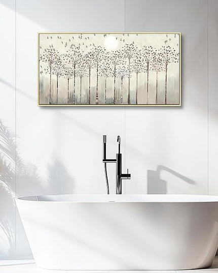 hyidecorart Natural Wood Framed Canvas Wall Art For Living Room Large Wall Decorations For Bedroom Room Office Wall Decor Abstract Scenery Wall Painting Prints Pictures Artwork Home Boho Wall Decor