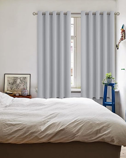 BGment Room Darkening Curtains 63 Inches Long - Grommet Thermal Insulated Drapes Window Treatment Curtains for Bedroom, 2 Panels, 70 x 63 Inch, Light Grey