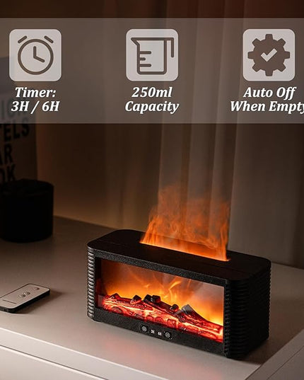 Essential Oil Diffuser for Home, Bedroom Humidifiers, Air Scent Aroma Aromatherapy Ultrasonic Humidifier Machine Timer Small Mini difusor de Aromas para casa Living Room Office Decor Gifts Fireplace