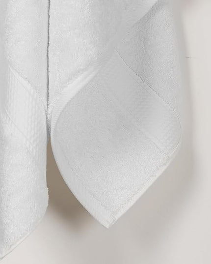 Superior Egyptian Cotton Pile Bath Towel Set of 2, Ultra Soft Luxury Towels, Thick Plush Essentials, Absorbent Heavyweight, Guest Bath, Hotel, Spa, Home Bathroom, Shower Basics, White