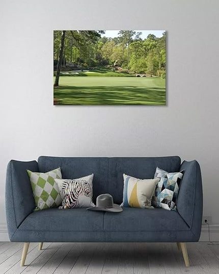 Augusta National Golf Course Wall Art for Living Room Bedroom Bathroom Home Decorations - Augusta Golf Course Picture Poster Framed Artwork Canvas Prints Ready to Hang(28''H x 44''W)