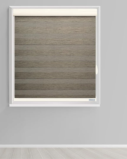 Shadesu Custom Size Zebra Blinds for Windows, 42" W x 72 H, Brown, Dual Layer Free-Stop Zebra Shades, Light Control for Day and Night, Sheer Blinds for Indoor Windows, Bedroom, Kitchen