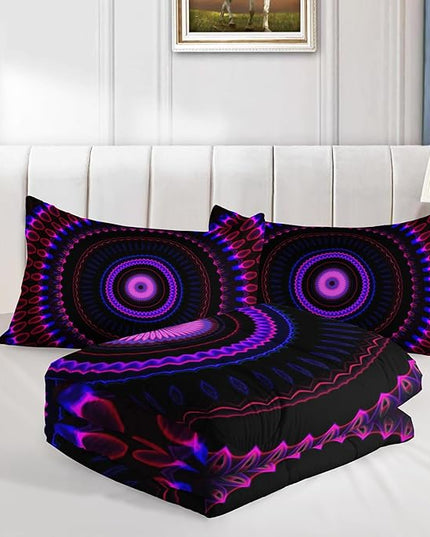 Mandala Printed Comforter Set Queen Size Bedding Sets for Girls,Bohemian Style Twin Bed Comforter Set for Kids Girls Teens Women Bedroom Decor with 2 Pillowcases.