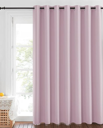 NICETOWN Room Darkening Baby Pink Curtains W100 x L84 for Sliding Door, Grommet Thermal Insulated Light Blocking Window Treatments for Bedroom/Living Room, 1 Panel