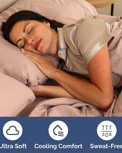 Split King Size 5 Piece Sheet Set - Comfy Breathable & Cooling Bed Sheets Set - Hotel Luxury Bedding for Women, Men, Kids, Teens, Boys & Girls - Deep Pockets, Soft and Wrinkle Free - Oeko-Tex - Mauve