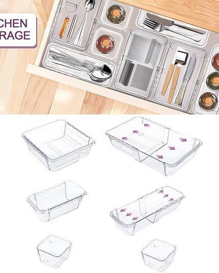 Expandable Drawer Management Systems With Adjustable ABS Materials Storage Tray For Home Organization Expandable Storage Tray