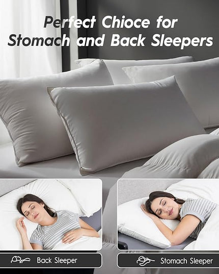 Globon Ultra Soft Down Pillow Standard Size, All Down Filled Bed Pillow for Sleeping, 100% Cotton Shell 500 Thread Count 700 Fill Power, Soft Hotel Collection Down Feather Pillow 20" x 26" 1 Pack
