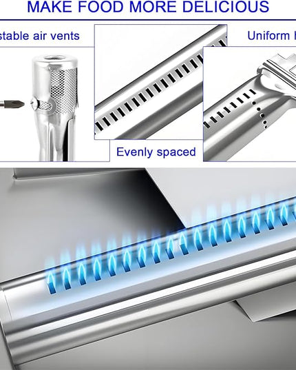 Genesis Grill Parts for Weber E310 E320 E330 EP310 EP320 EP330, 17.5” Flavorizer Bars 7620 Heat Deflector 7622 Burner Tube 62752 for Weber Genesis 300, Grill Replacement Parts for Weber Accessories