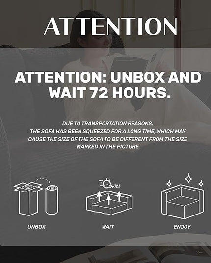 74.8” Cloud Couch, Modular Loveseat Sofa, Convertible Sofas Bed, Deep Seat Sofa, Cozy Sofa for Living Room, Office and Bedroom, L Shaped Cozy Sofa Furniture Set, Corduroy, Gray