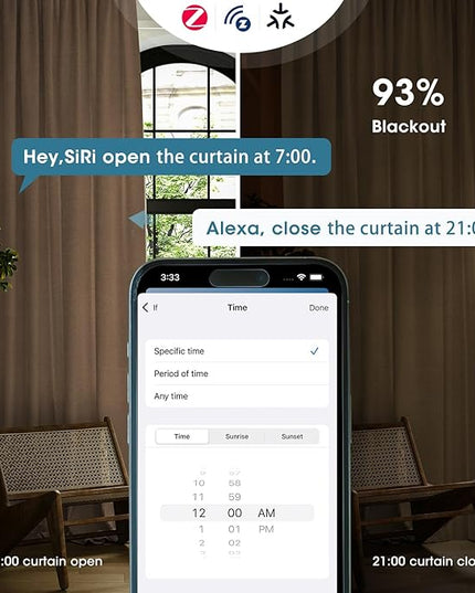SmartWings Automatic Curtain Opener with Drapery, Motorized Vertical Blinds with Remote, Electric Closet Doors Sliding Panels Compatible with Alexa Google Homekit, 93% Blackout Brown Orange