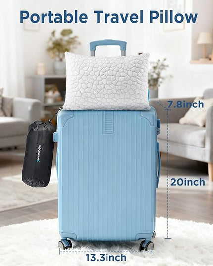 SUPA MODERN Cooling Bed Pillows for Sleeping 1 Pack Small Shredded Memory Foam Pillow Camping Travel Pillow - Compressible Medium Firm, Breathable Cover, ldeal Backpacking Hiking, Airplane and Car