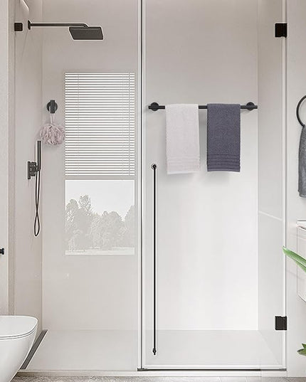 TURS Matte Black Bathroom Hardware Set 5 Piece, SUS304 Stainless Steel Bath Towel Bar Set, 24 Inch Bathroom Accessories Kit Wall Mounted