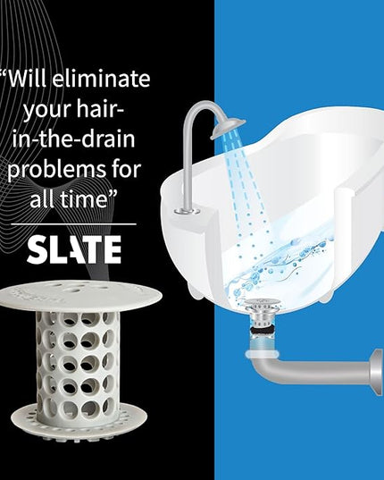 TubShroom the Revolutionary Tub Drain Protector Hair Catcher/Strainer/Snare, Gray (TSGRA454)