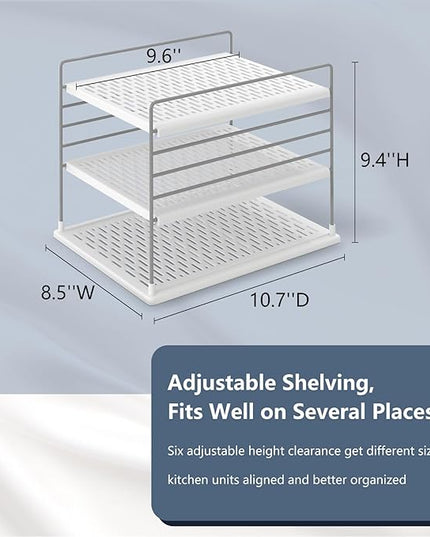 Pantry Organizers and Storage, Foil and Plastic Wrap Organizer- Divided Compartment Holder for Aluminum Foil&Wraps&Baggie Boxes, Upgraded Shelf Organizer for Pantry Organizer, Pantry Storage