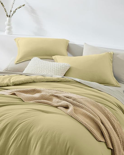 WRENSONGE Full Size Comforter Set- 7 Pieces Hemp Bed in a Bag Full Size Comforter with Fitted Sheet, Flat Sheet, 2 Pillow Shams, 2 Pillowcases, Warm Bedding Sets for All Season