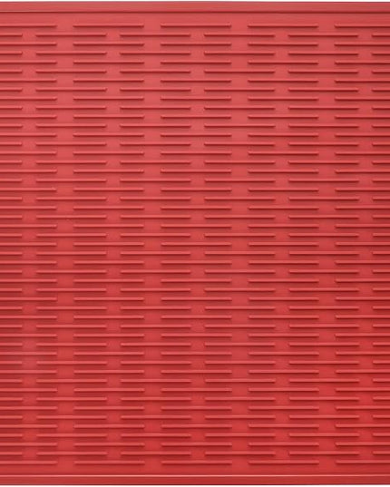 Silicone Dish Drying Mat for Multiple Usage,Easy clean,Eco-friendly,Heat-resistant Silicone Mat for Kitchen Counter or Sink,Refrigerator or Drawer Liner Red XL 18 inches x 16 inches