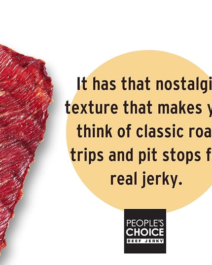 People’s Choice Beef Jerky – Original Big Slab – Whole Muscle, Thin-Sliced, Slab Jerky Texture – 9g Protein per Serving – Made in USA – 15 Count, 19.2 oz Bag