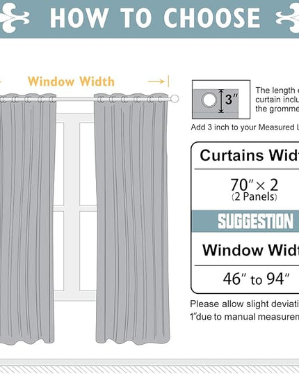 ChrisDowa Blackout Curtains 70 inches Wide for Bedroom - 2 Panels Set Extra Wide Grommet Thermal Insulated Room Darkening Curtains for Living Room (Biscotti Beige, 70 x 63 Inch)