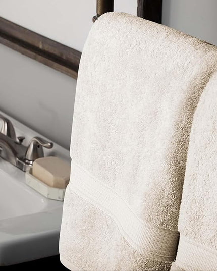Superior Egyptian Cotton Pile 10 Piece Towel Set, Includes 2 Bath, 4 Hand, 4 Face Towels/Washcloths, Ultra Soft Luxury Towels, Thick Plush Essentials, Guest Bath, Spa, Hotel Bathroom, Cream