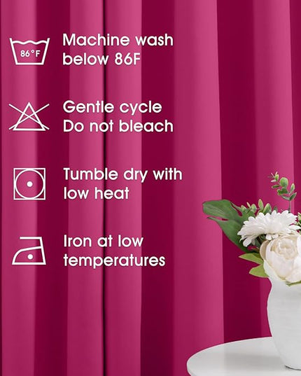 HOMEIDEAS Raspberry Blackout Curtains, Hot Pink Curtains for Bedroom 52 X 96 Inch Length 2 Panels Set Room Darkening Bedroom Curtains, Soundproof Thermal Grommet Window Curtains for Living Room