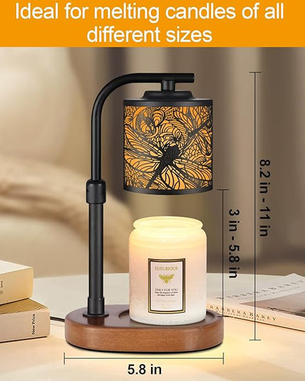 Candle Warmer Lamp with Timer, Electric Candle Lamp Warmer Birthday for Mom Women Home Bedroom Decor Wax Melt Warmer for Scented Wax with Jar Candles (Dragonfly)