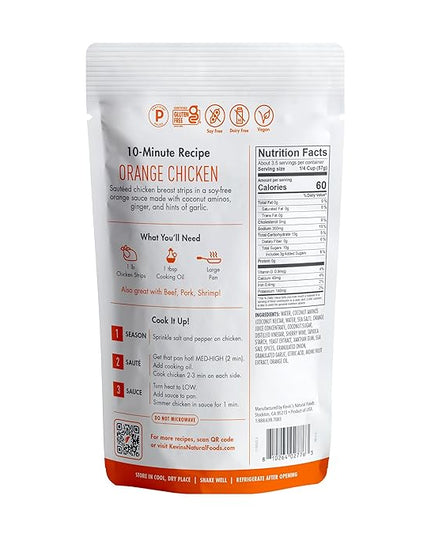 Kevin's Natural Foods Orange Sauce - Keto and Paleo Simmer Stir-Fry Sauce, Gluten Free, No Preservatives, Non-GMO - 3 Pack