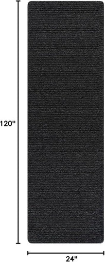Beverly Rug Non-Slip Modern Runner Rug 2x10 Solid Traditional Rubber Backing Machine Washable Soft Thin Indoor Area Rugs for Living Room Stain Resistant Non Shedding Casual Carpet (2 x 10 Dark Gray)