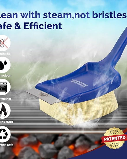 19" Large Bristle-Free Steam Grill Brush,Replaceable BBQ Cleaning Head,Safe Grill Accessories for Cast Iron/Porcelain/Weber Gas/Charcoal Grill,Grill Cleaner for Outdoor Grill