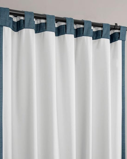 HPD Half Price Drapes Vienna Basic Linen 100% Blackout Curtains for Bedroom 108 Inches Long (2 Panels) - Rod Pocket Curtains & Drapes for Living Room & Windows - 50 X 108, Dark Blue
