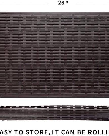 Silicone Dish Drying Mat for Multiple Usage,Easy clean,Eco-friendly,Heat-resistant Silicone Mat for Kitchen Counter or Sink,Refrigerator or Drawer Liner Coffee 3XL 28 inches x 18 inches