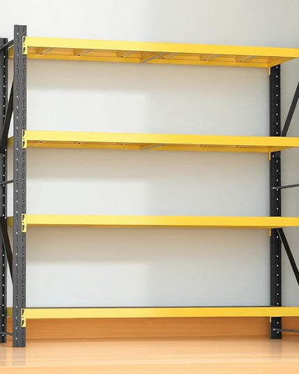 torage Shelves,Garage Shelving Heavy Duty Metal Adjustable Garage Shelves, Shelving Units Industrial Shelving for Warehouse (Yellow and Black, W59.1*D19.7*H78.7)