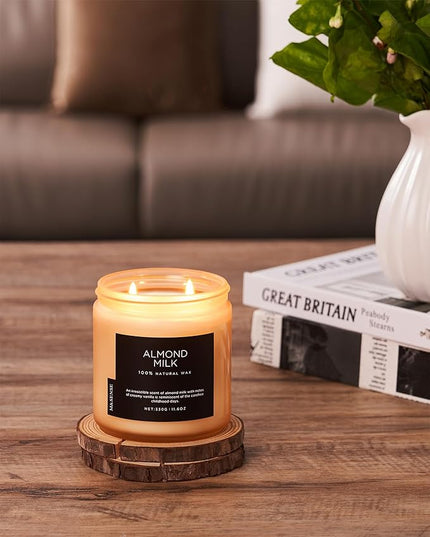M&SENSE Creamy Vanilla Scented Candle, 11.6oz Clean Non Toxic Home Sweet Scent 70 Hours Burn Time Fragrance Candle for Women Teacher Friends, 2 Wick Natural Soy Wax for Home Decor