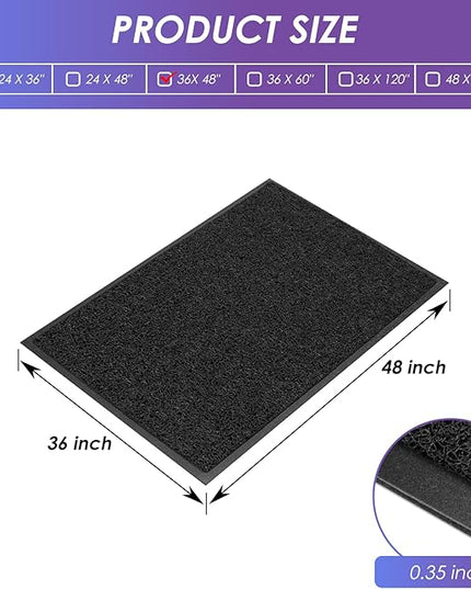 Kuyal Door Mat, 3'x4' Indoor Outdoor Entrance Mat to Trap Dirt and Moisture, Non Slip Waterproof Outdoor Mats, Commercial Floor Inside Outside Entrance, Heavy Duty Durable Welcome Mats, Black
