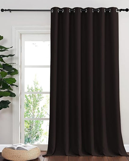 NICETOWN Blackout Room Divider Curtains for Sliding Glass Doors 102 Inches Long 1 Panel, Extra Wide Curtains for Doorway Patio Bedroom Living Room (Toffee Brown, 80Wx102L, 1 Panel)