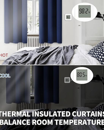 BGment Blackout Curtains for Living Room - Grommet Thermal Insulated Room Darkening Curtains for Bedroom, Set of 2 Panels (52 x 84 Inch, Navy Blue)