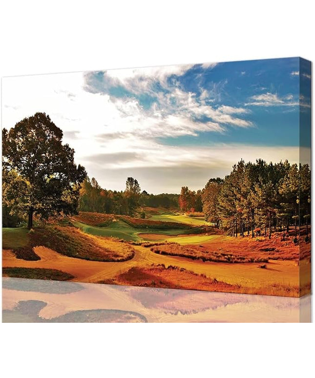 Tobacco Road Golf Course Wall Art for Living Room Bedroom Bathroom Home Decoration North Carolina Golf Course Picture Poster Framed Artwork Golf Canvas Prints Ready to Hang(24''H x 36''W)